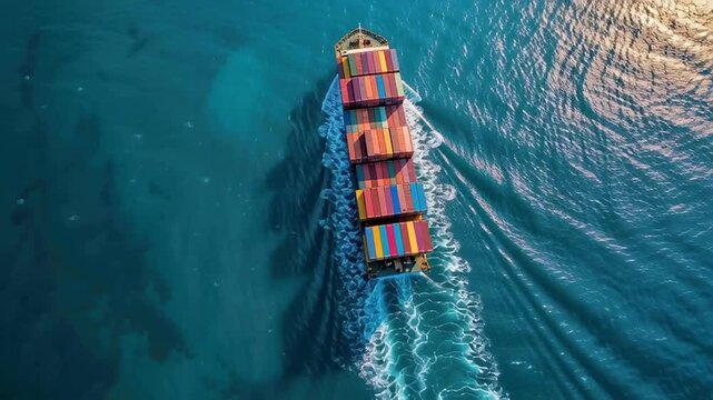 Cargo Ship with Containers for shipping