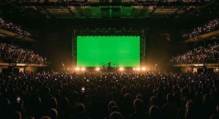 Arena concert crowd green screen