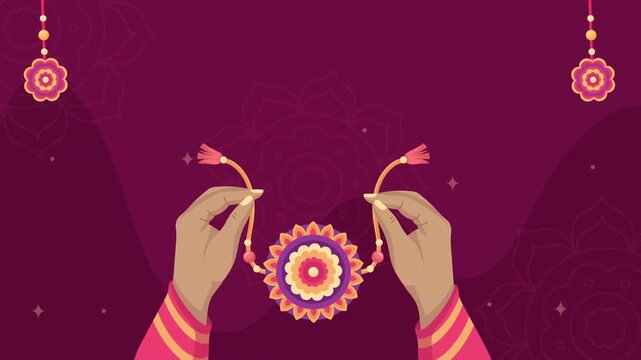 Raksha Bandhan Motion Background Traditional Rakhi Illustration