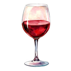 watercolor glass of red wine