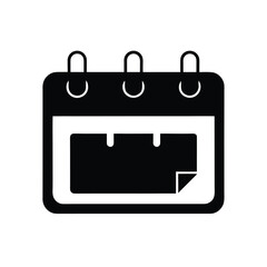 Trendy Black Silhouette Vector of Calendar Page Showing Date