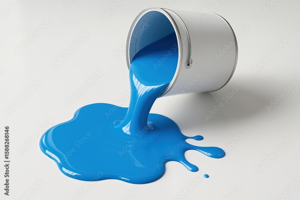 Fototapete azure paint cascade unleashes vibrant hues, with glossy texture creating dynamic liquid art against 