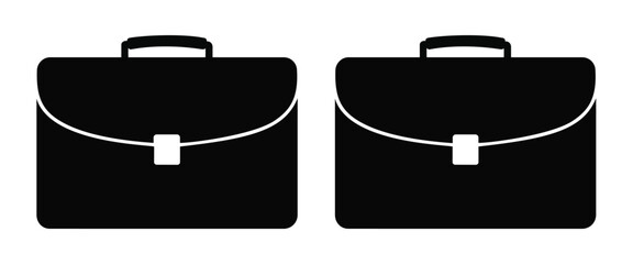 Two black briefcases logo silhouette, symbolizing business, professionalism, work, and corporate affairs in a sleek design