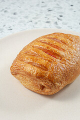 A view of a raspberry strudel.