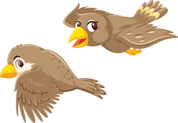 cartoon parrot on white background