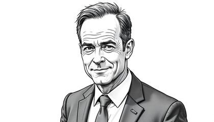 A man potrait (worker, bussinesman) illustration, vector.