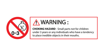 Choking Hazard Warning Sticker