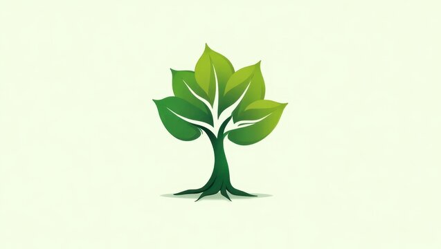 Stylized green tree graphic design.