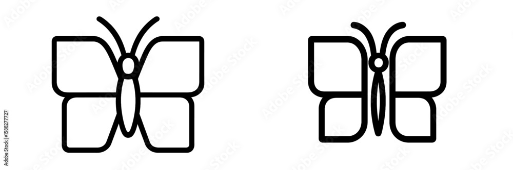 Poster two distinct butterfly designs representing simplicity and elegance in minimalistic style suitable f