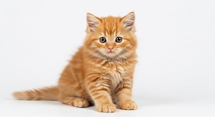 Obraz premium 愛らしいオレンジ猫子 柔らかな光を浴びて微笑む. AI Generated