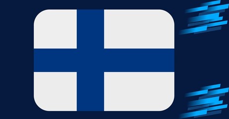 finland flag button icon modern
