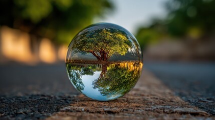Beautiful photo of tree in a Sphere.