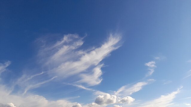 photo of cumulus and cirrus clouds