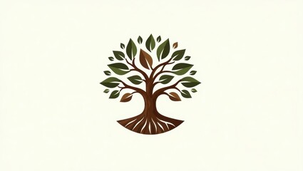 Obraz premium Stylized illustration of a tree with roots.