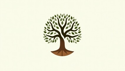 Naklejka premium Stylized illustration of a tree with roots.