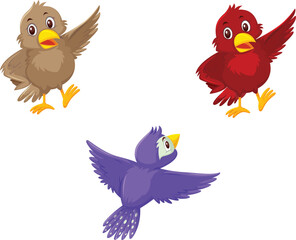 cartoon parrot on white background