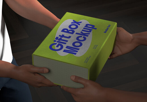 Giving & Receiving Gift Box Mockup