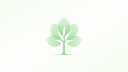 Delicate light green stylized tree graphic.