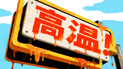 Road signs begin melting under the blazing heat