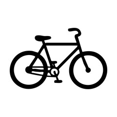 Black silhouette of a bicycle on a white background hand drawing vector illustration