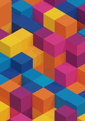 Obraz premium Colorful abstract geometric cube pattern