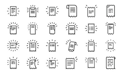 Comprehensive Business and Communication Outline Icon Set with Glowing Effects – Featuring Strategy, Finance, and Digital Tools