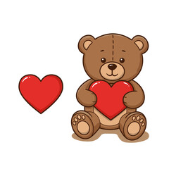 Naklejka premium Teddy Bear Love