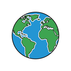 Planet Earth Globe Cartoon Drawing