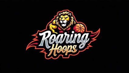 Fototapeta premium A stylized design featuring a lion and basketball.
