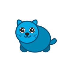 Obraz premium -kawaii-seal-with-round-body--vector-flat-colour-c.eps