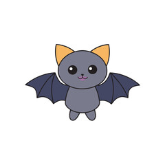 Obraz premium -kawaii-bat-with-tiny-wings--vector-flat-colour-ca.eps
