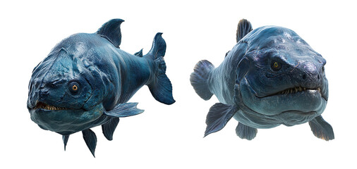 3d Rendered Bold and Fearsome Piranha Fish on Transparent Background