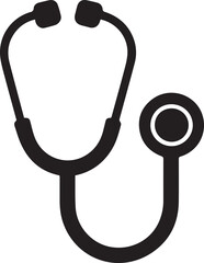White isolated stethoscope, a medical instrument for examining heart health, symbolizes care and treatment