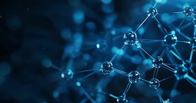 Chemical structure and interconnected molecules background. Molecule structure background. Molecular structure 3D. Abstract background. Science technology. Copy space area
