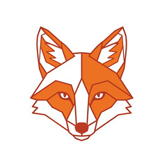 Geometric Fox Head Vector Illustration