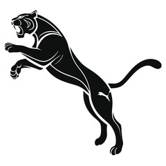 Graceful Panther Leaping in Action Representing Power and Agility