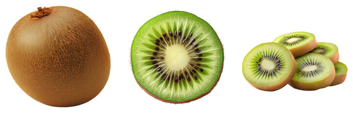 Set of kiwi , isolated
