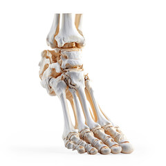 3D Transparent Foot Skeleton Rendering on transparent background