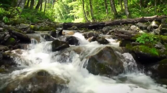 small waterfall in the forest