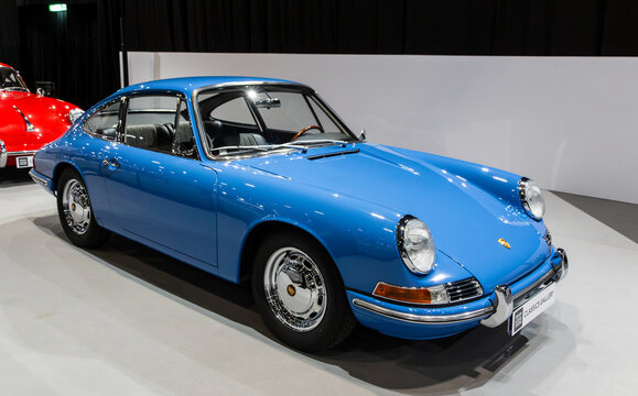 Porsche 901 classic sports car from 1963, showcasing the original design that would later become the legendary Porsche 911.