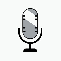 Vintage Microphone Icon on White