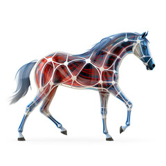 3d rendered medically accurate illustration of the equine muscle anatomy on Transparent Background