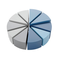 Obraz premium 3 D Pie Chart with Blue and Gray Slices data visualization