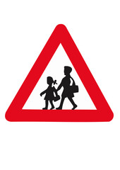 road sign school ahead