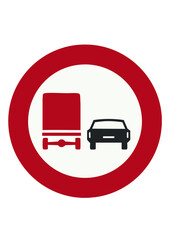 road sign lane truck and car