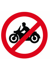 road sign no motorcycle zone