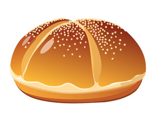 Full Cream Filled Bun - Vector Illustration
