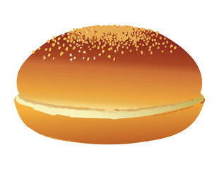 Cream Filled Bun Profile - Vector Illustration