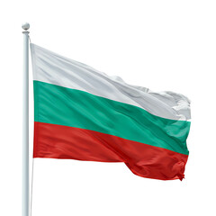 Obraz premium Bulgaria Flag waving in the wind with the coat of arms