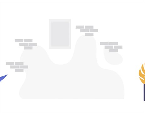 Remote Work Woman Flat Animation
